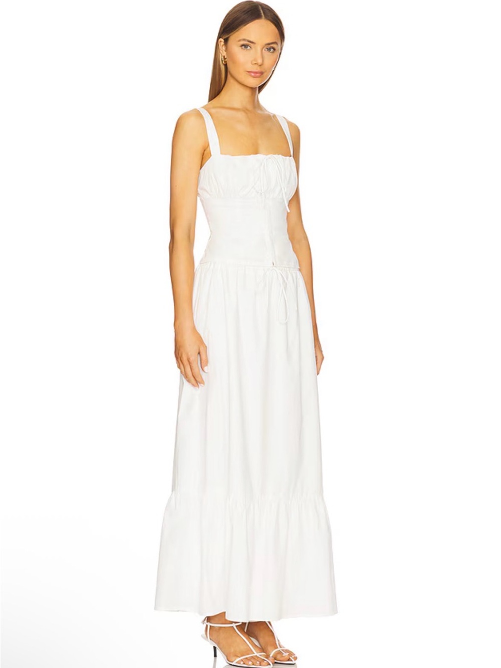 NWT MORE TO COME Lyanna Maxi Skirt Set in White